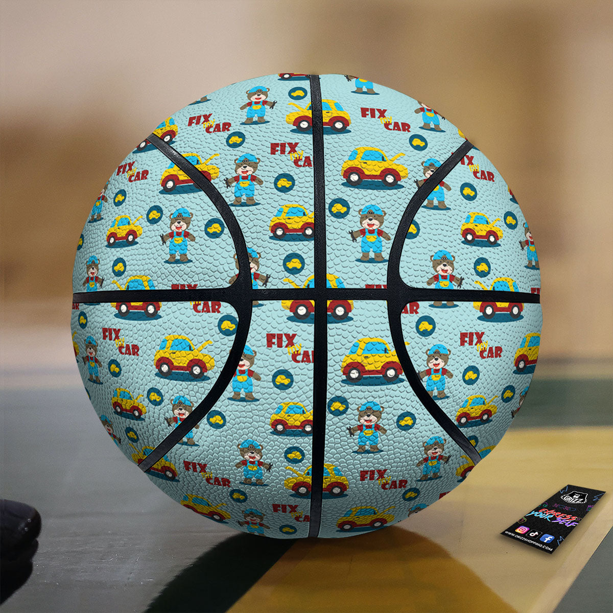 Mechanic Cartoon Print Pattern Basketball-grizzshop