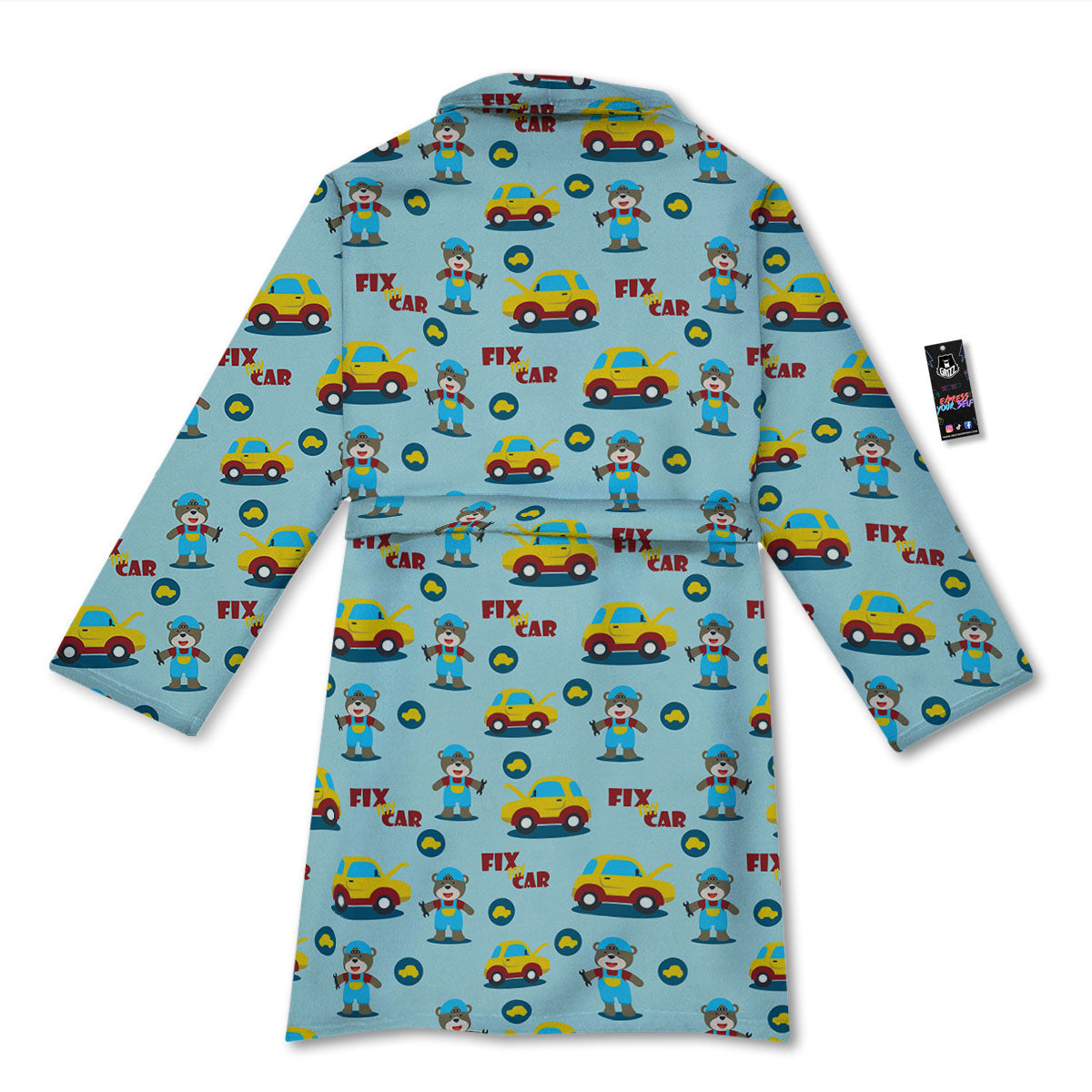 Mechanic Cartoon Print Pattern Bathrobe-grizzshop