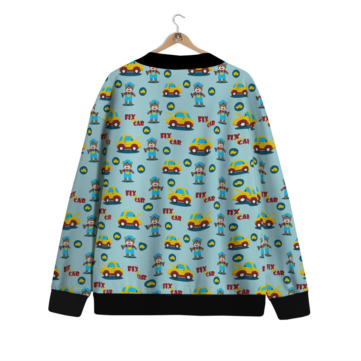 Mechanic Cartoon Print Pattern Cardigan-grizzshop