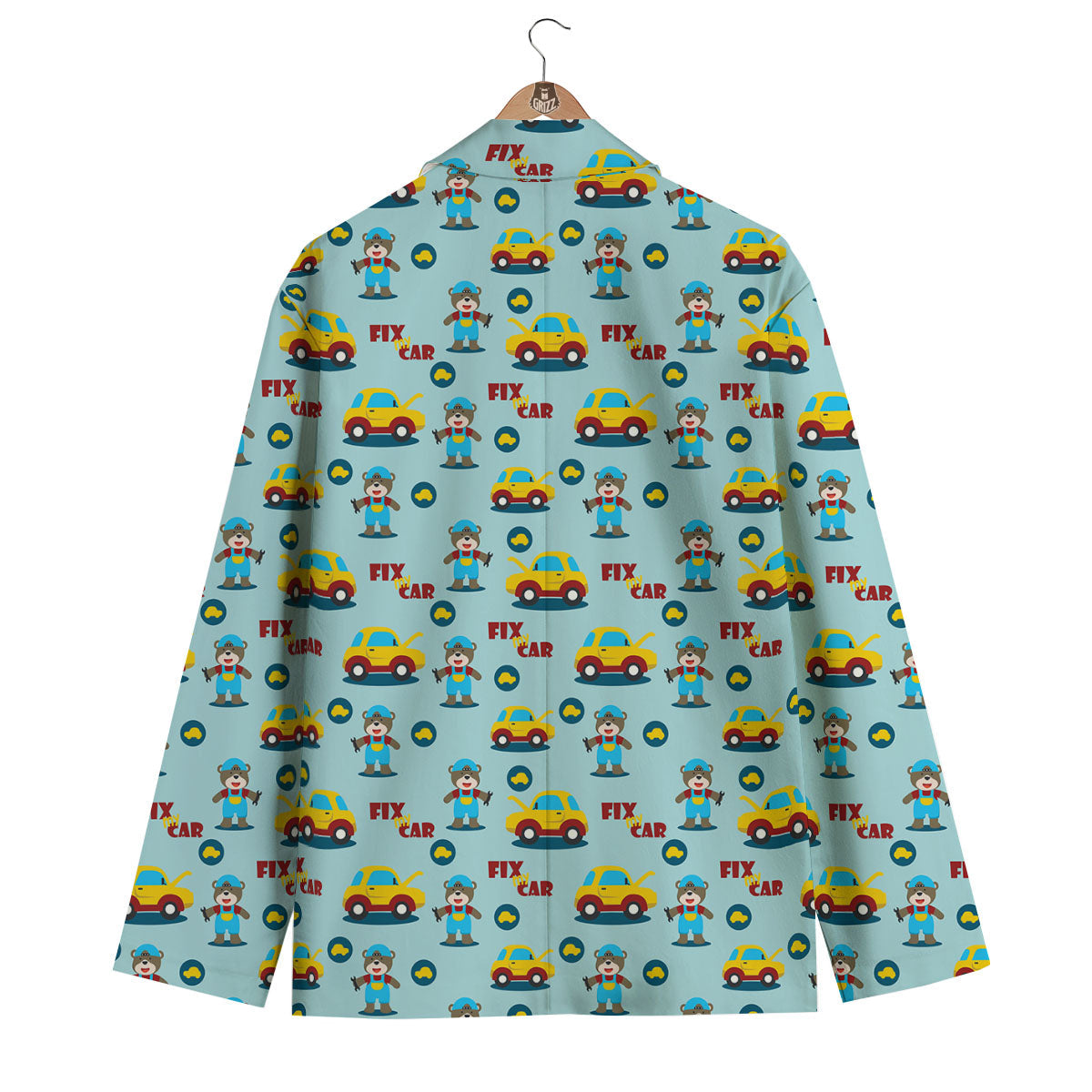 Mechanic Cartoon Print Pattern Men's Blazer-grizzshop