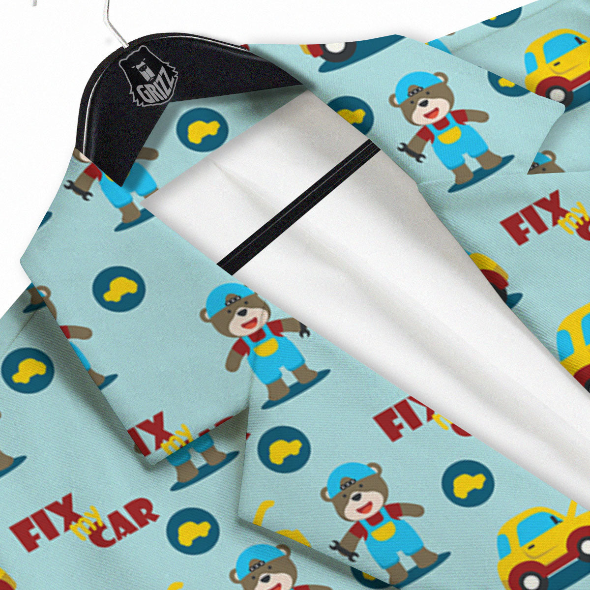 Mechanic Cartoon Print Pattern Men's Sport Coat-grizzshop