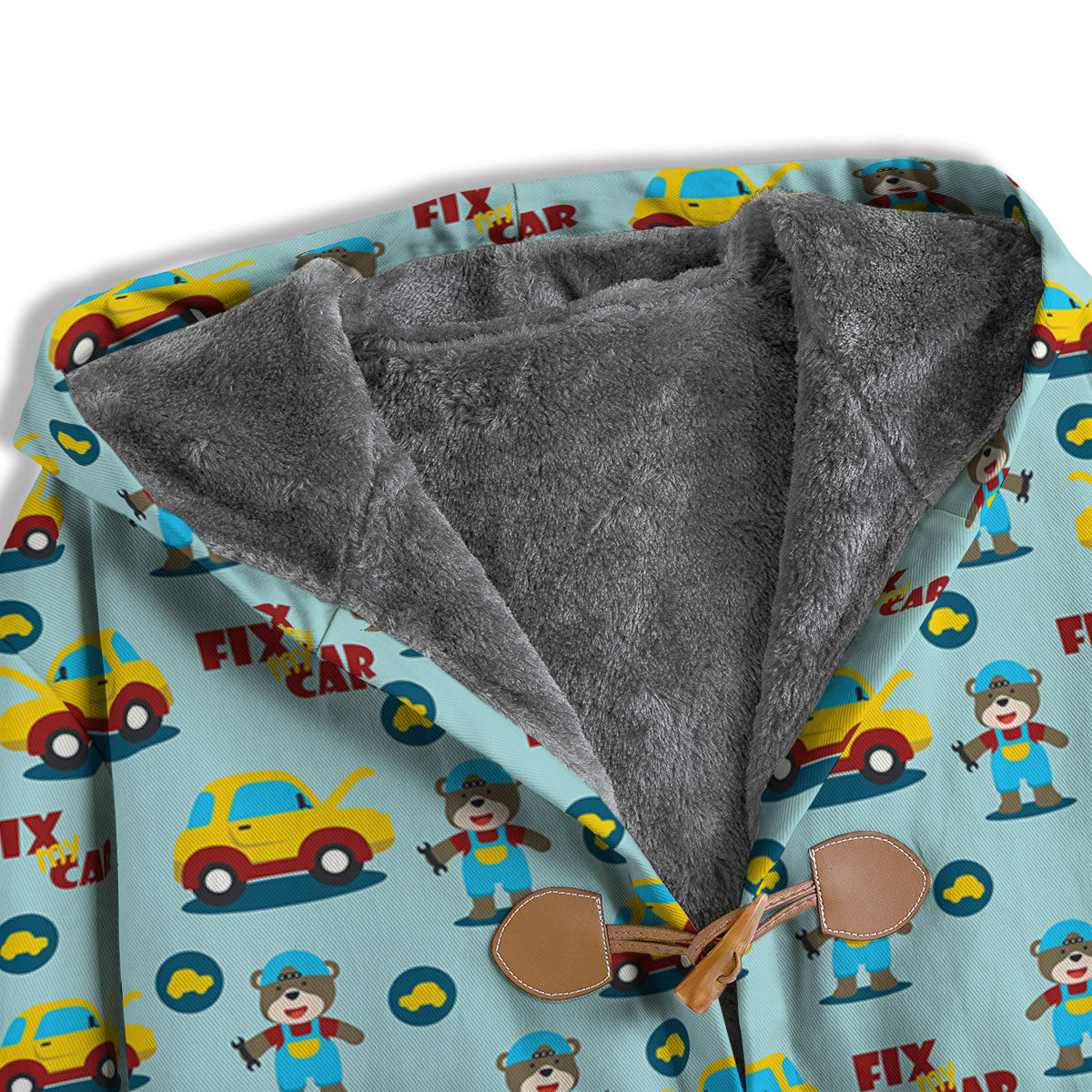 Mechanic Cartoon Print Pattern Men's Windbreaker Jacket-grizzshop