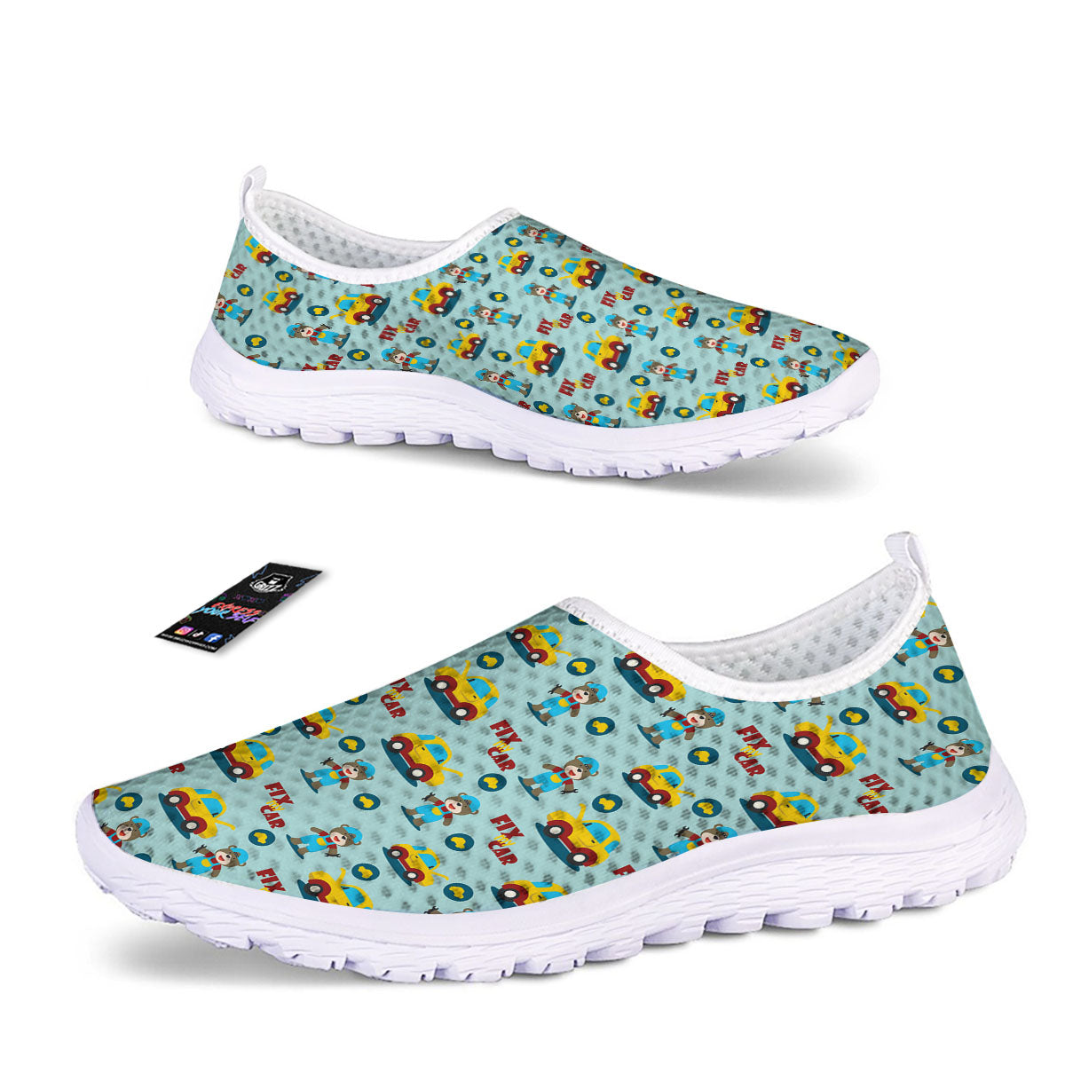 Mechanic Cartoon Print Pattern Nurse Shoes-grizzshop