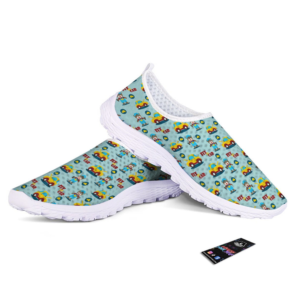 Mechanic Cartoon Print Pattern Nurse Shoes-grizzshop