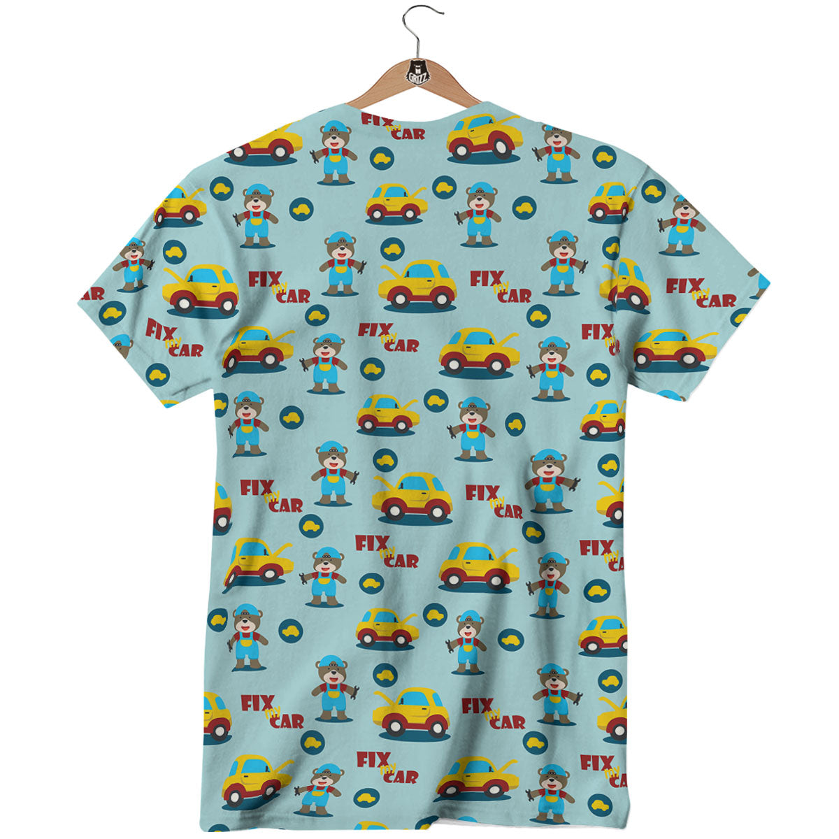 Mechanic Cartoon Print Pattern T-Shirt-grizzshop