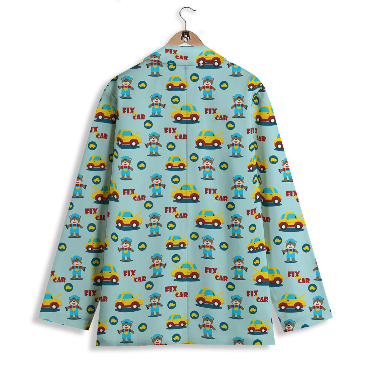 Mechanic Cartoon Print Pattern Women's Blazer-grizzshop