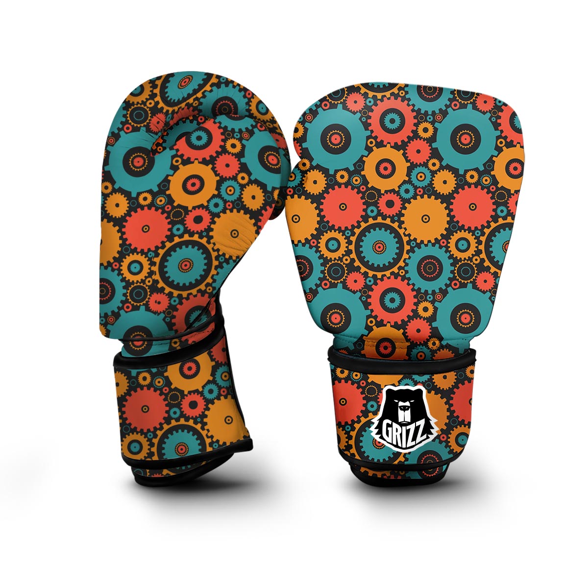 Mechanic Colorful Pattern Print Boxing Gloves-grizzshop