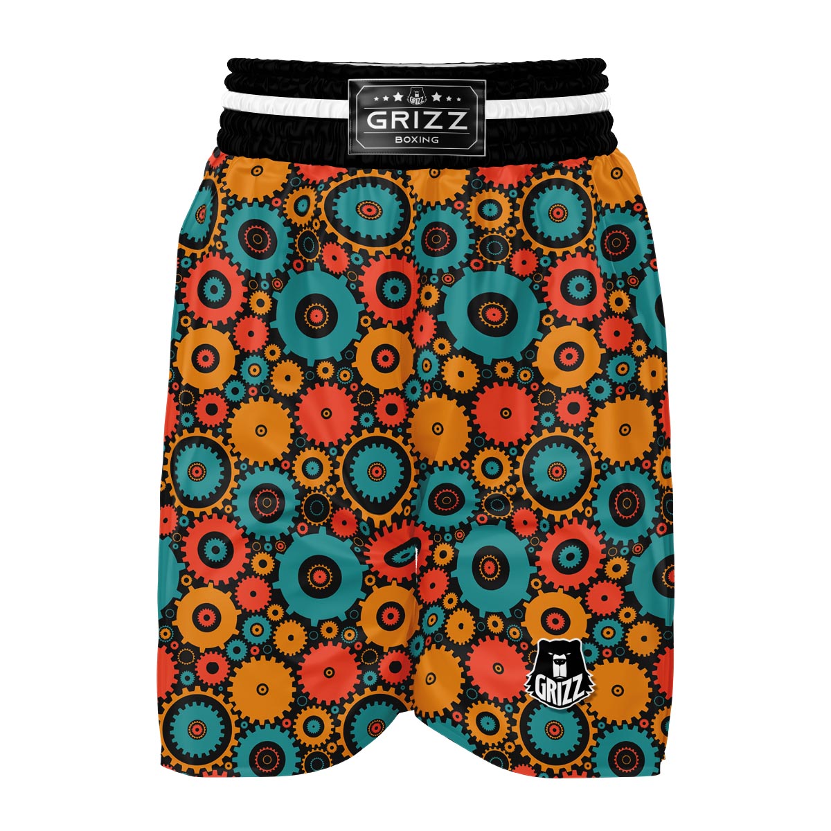 Mechanic Colorful Pattern Print Boxing Shorts-grizzshop