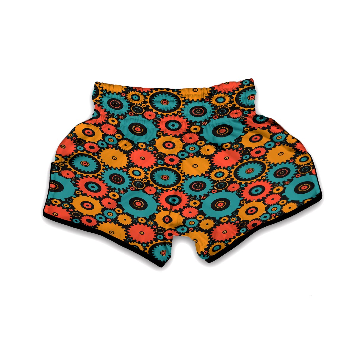 Mechanic Colorful Pattern Print Muay Thai Boxing Shorts-grizzshop