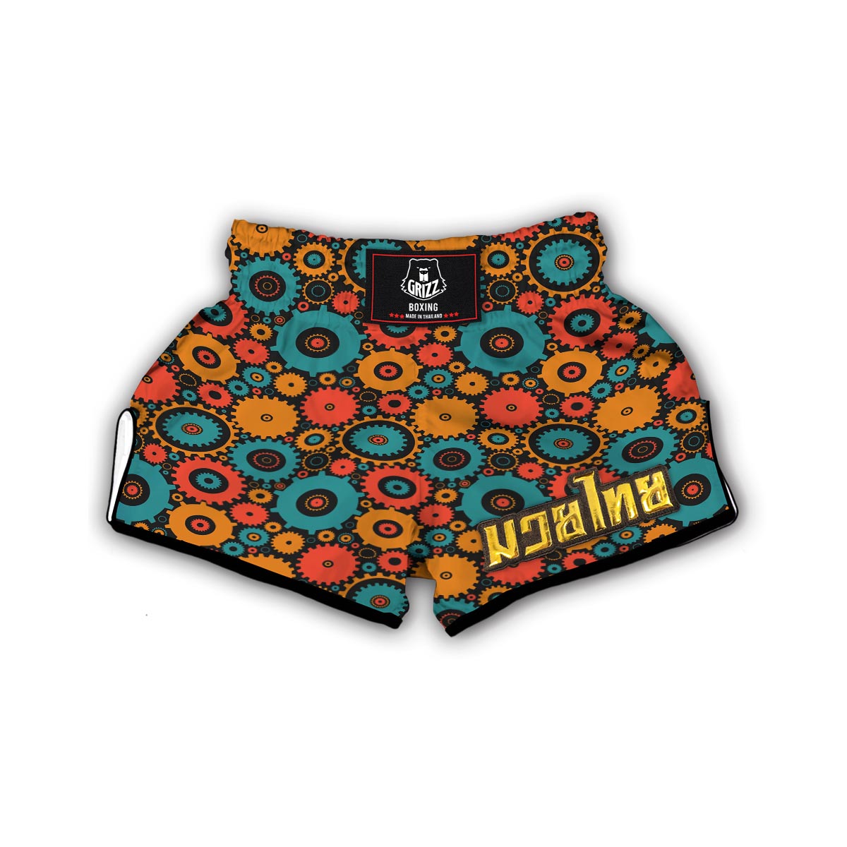 Mechanic Colorful Pattern Print Muay Thai Boxing Shorts-grizzshop