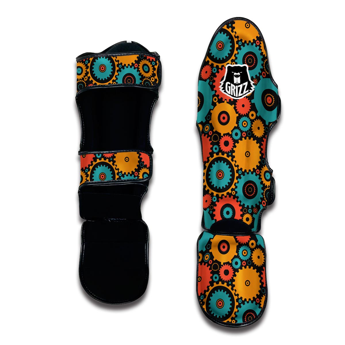 Mechanic Colorful Pattern Print Muay Thai Shin Guards-grizzshop