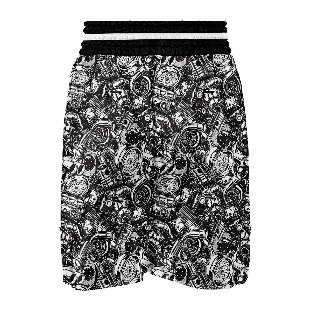 Mechanic Pattern Print Boxing Shorts-grizzshop