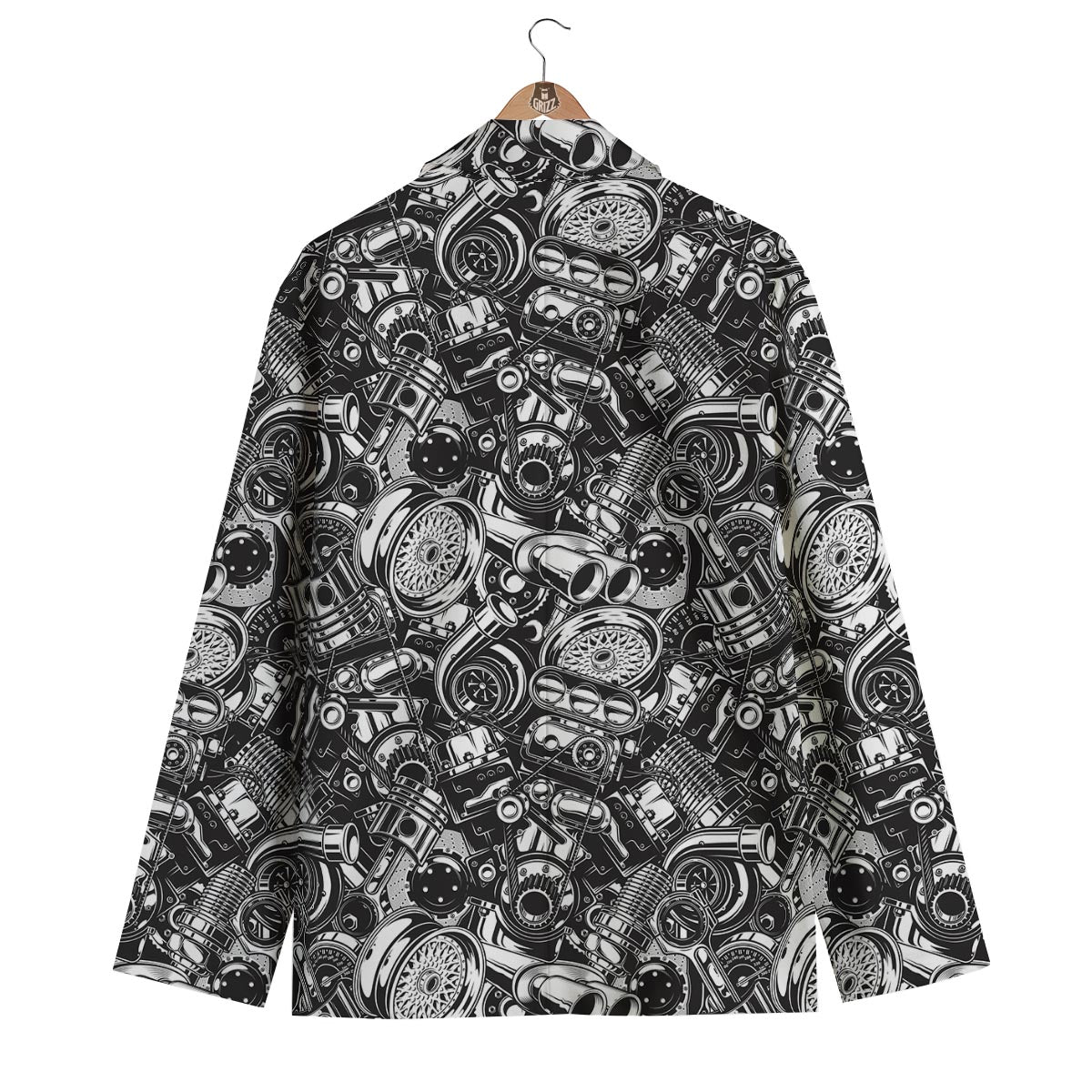 Mechanic Pattern Print Men's Blazer-grizzshop