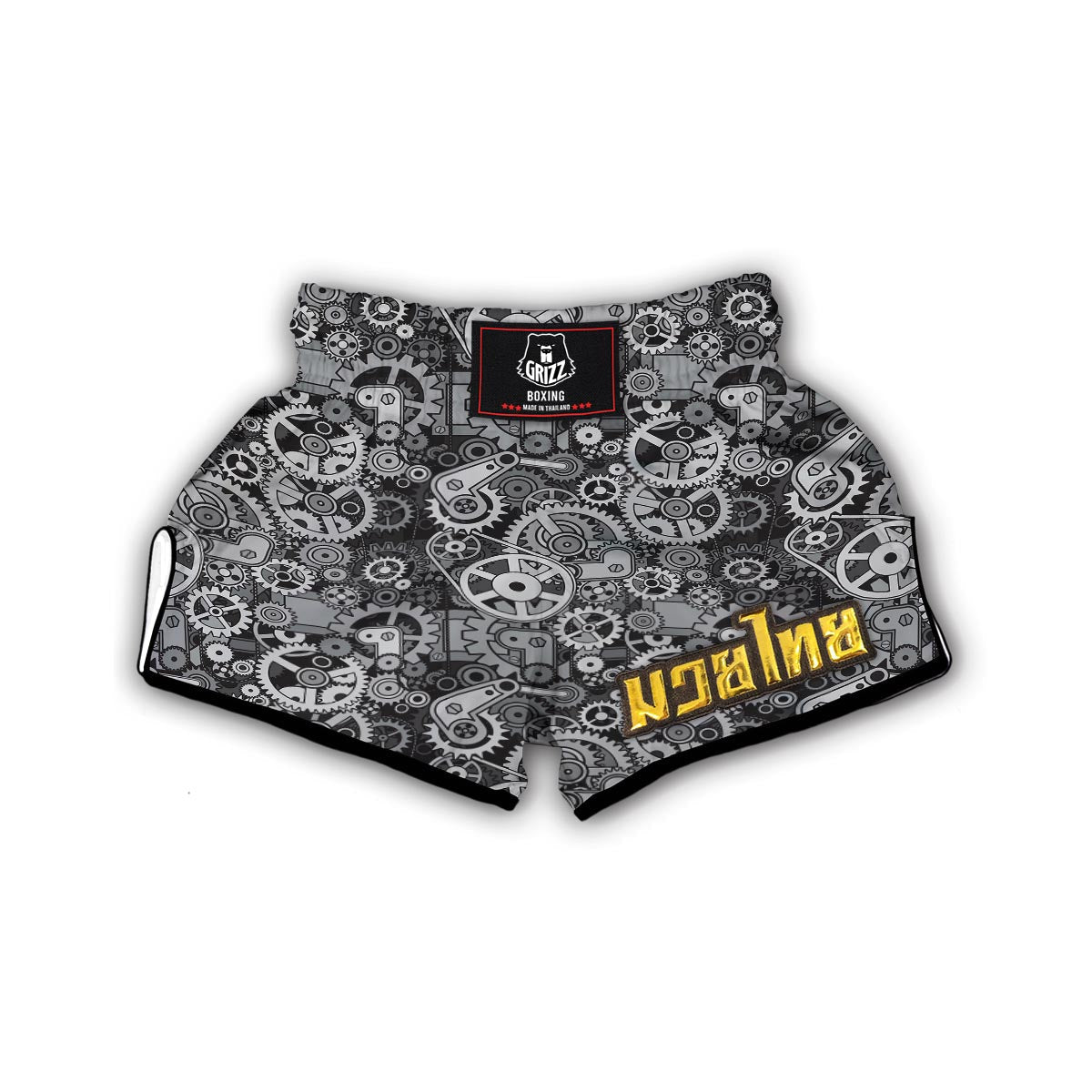 Mechanic Print Pattern Muay Thai Boxing Shorts-grizzshop