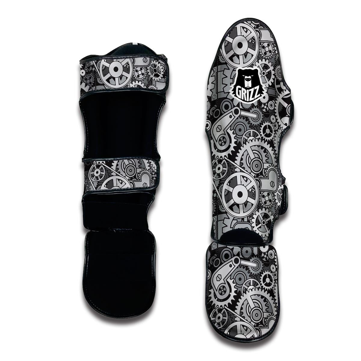 Mechanic Print Pattern Muay Thai Shin Guards-grizzshop