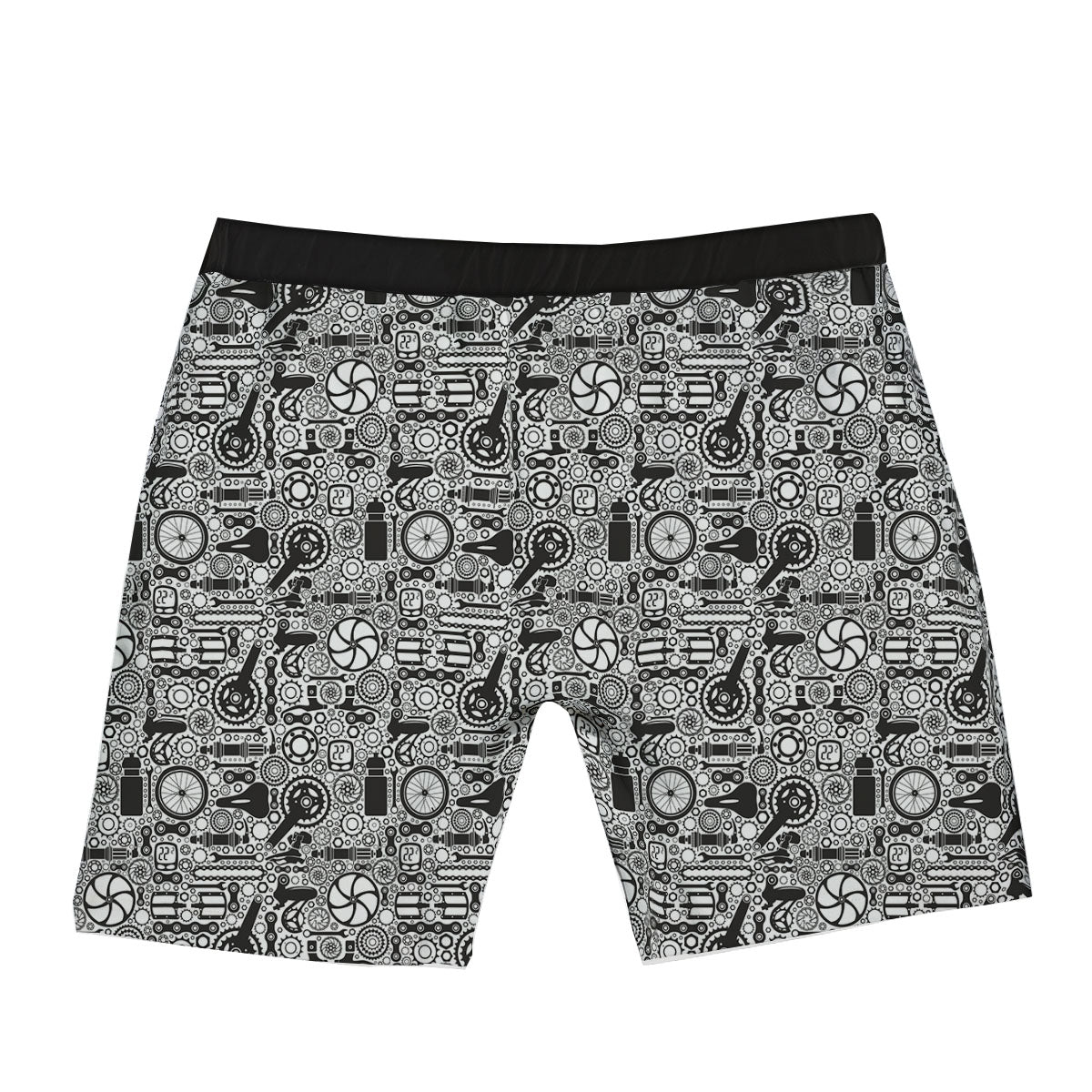 Mechanic White And Black Print Pattern Boxer Briefs-grizzshop
