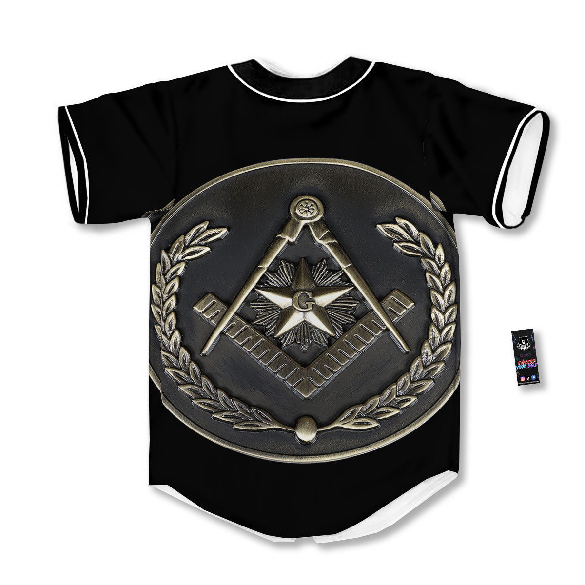 Medal Freemasonry Print Baseball Jersey-grizzshop