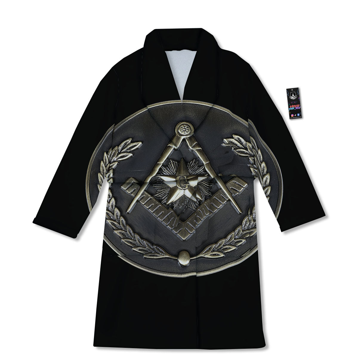Medal Freemasonry Print Bathrobe-grizzshop