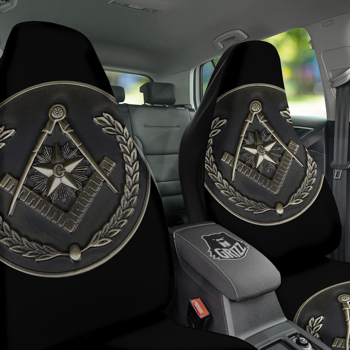 Medal Freemasonry Print Car Seat Covers-grizzshop