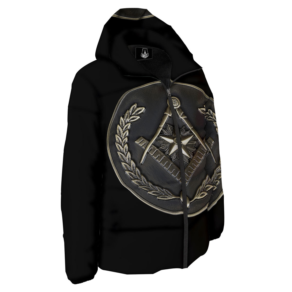 Medal Freemasonry Print Down Jacket-grizzshop