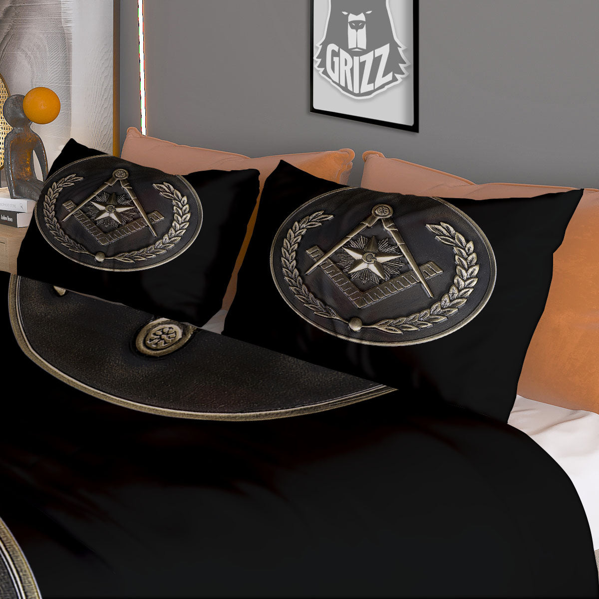 Medal Freemasonry Print Duvet Cover Bedding Set