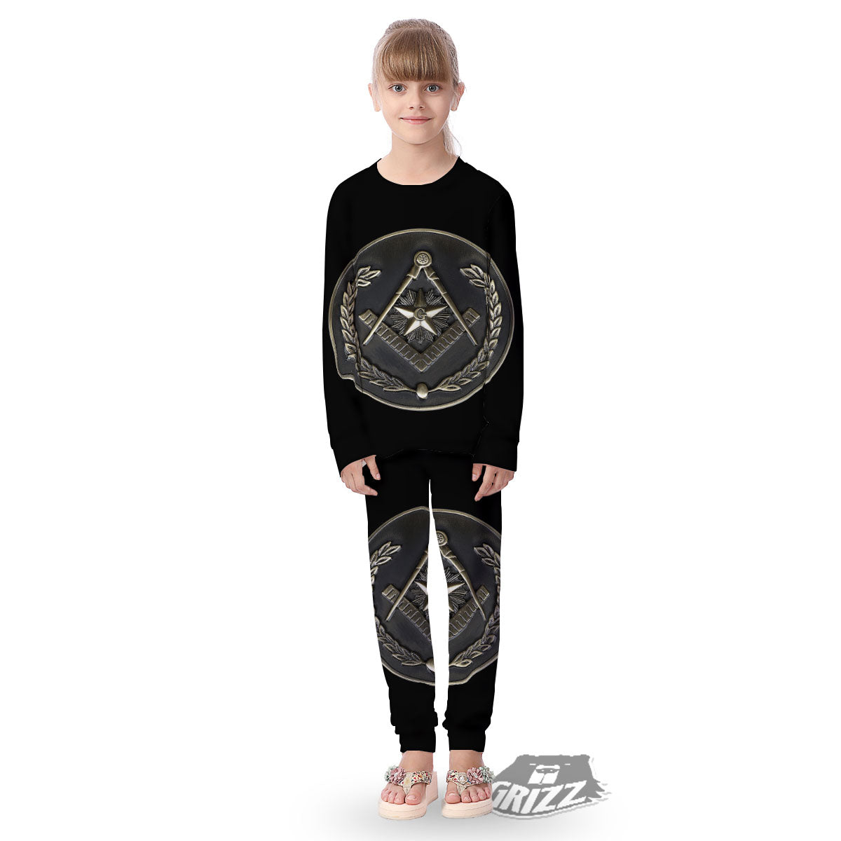 Medal Freemasonry Print Kid's Pajamas-grizzshop