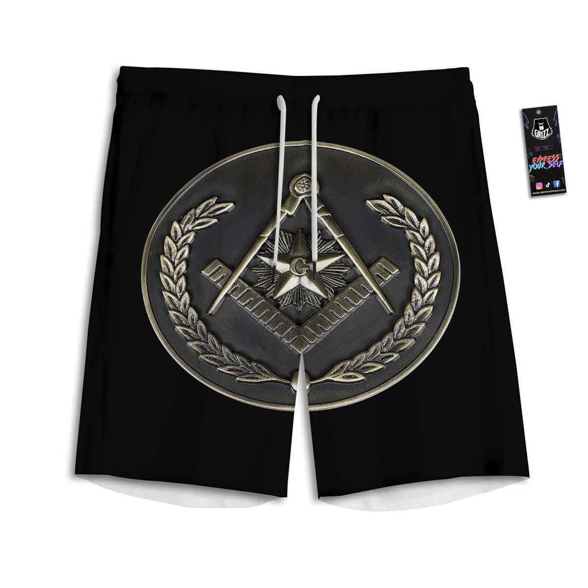 Paisley Indian Rose Print Pattern Men's Athletic Shorts