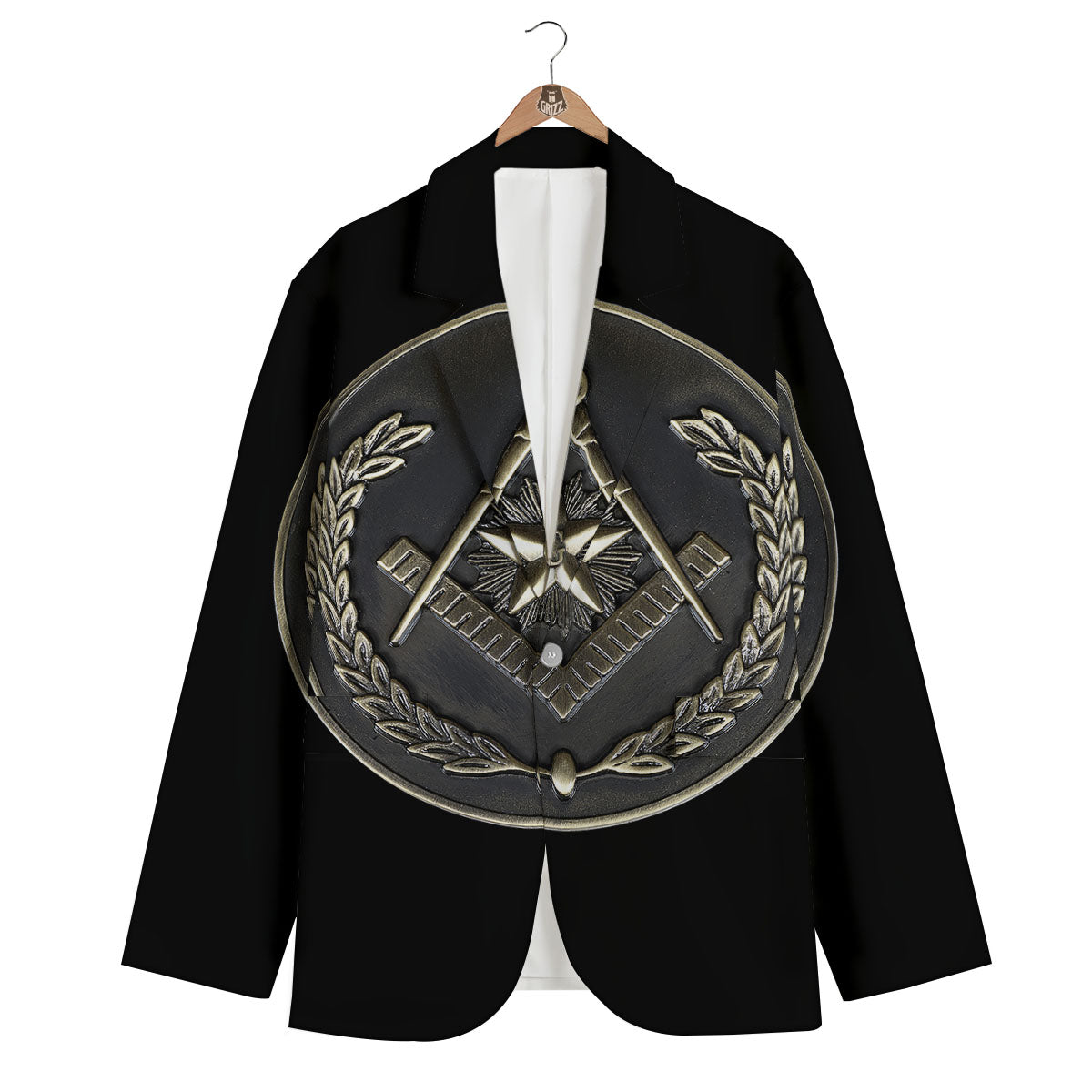 Medal Freemasonry Print Men's Blazer-grizzshop