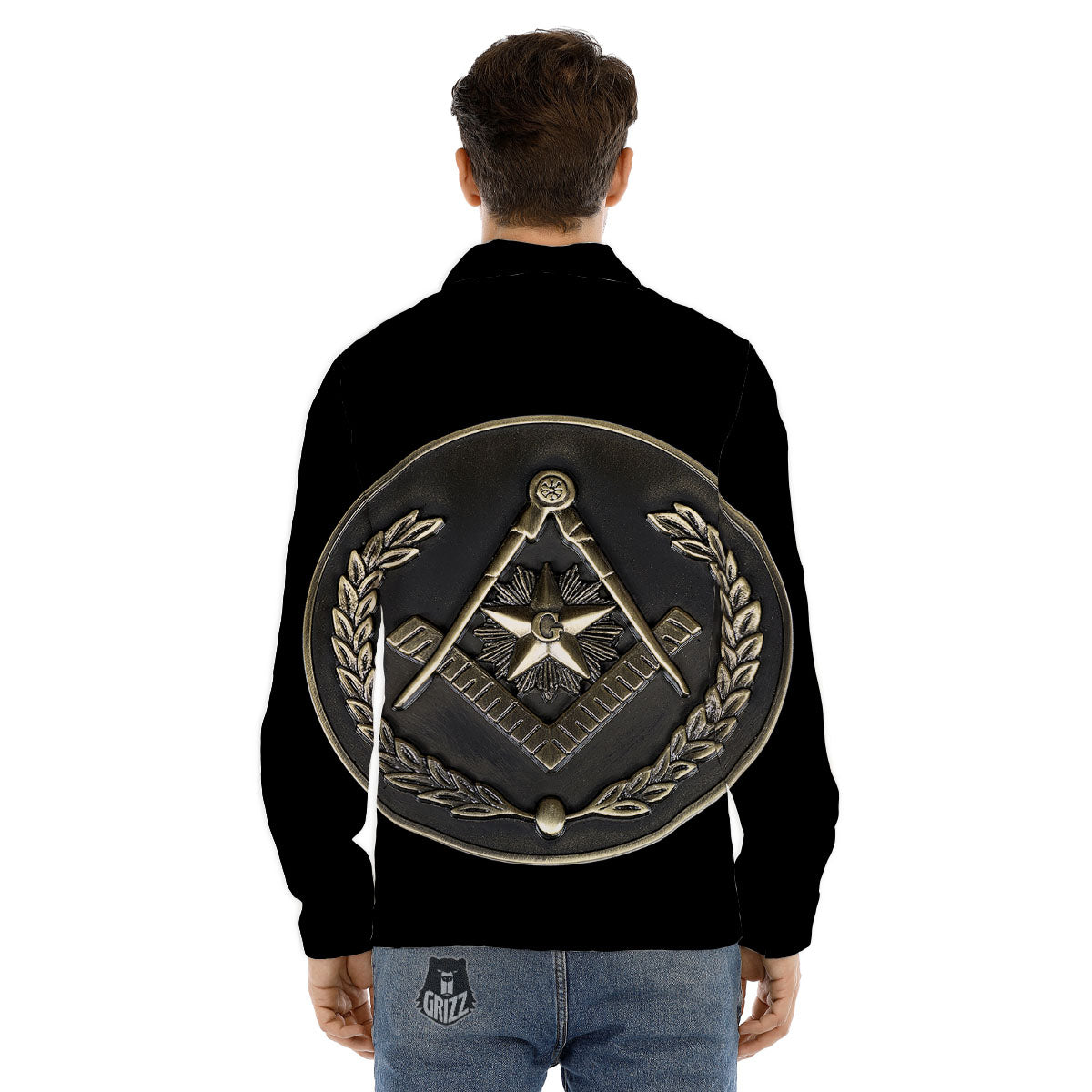 Medal Freemasonry Print Men's Dress Shirts-grizzshop