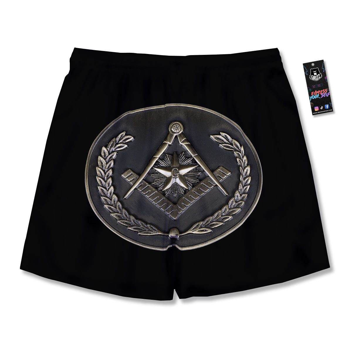 Medal Freemasonry Print Men's Running Shorts-grizzshop