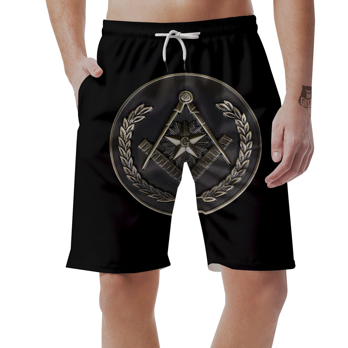 Medal Freemasonry Print Men's Shorts-grizzshop
