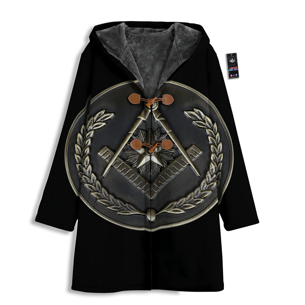 Medal Freemasonry Print Men's Windbreaker Jacket-grizzshop