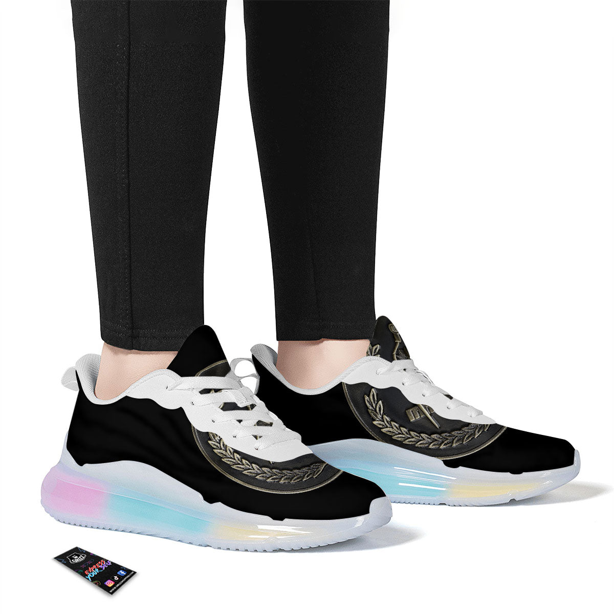 Medal Freemasonry Print Running Sneakers-grizzshop