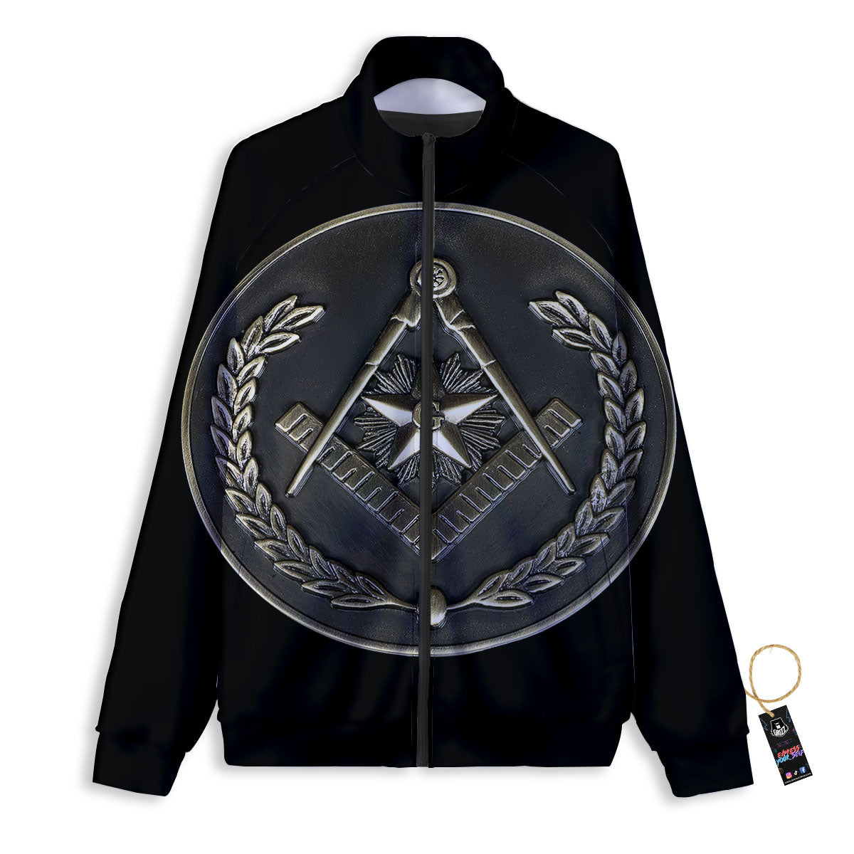 Medal Freemasonry Print Track Jacket-grizzshop