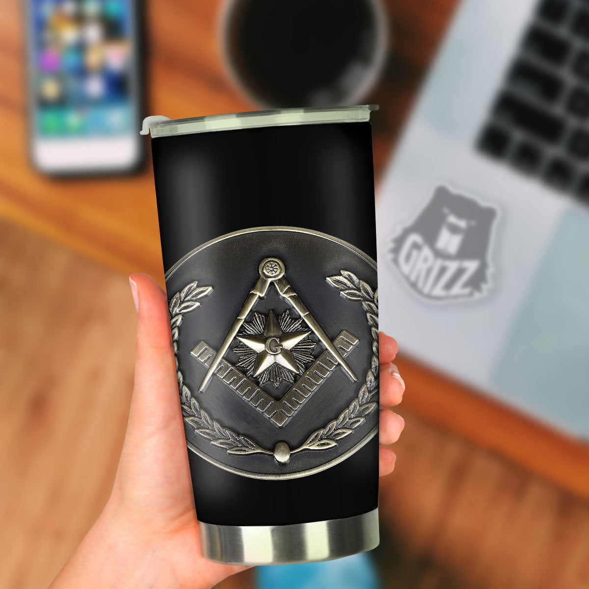 Medal Freemasonry Print Tumbler-grizzshop