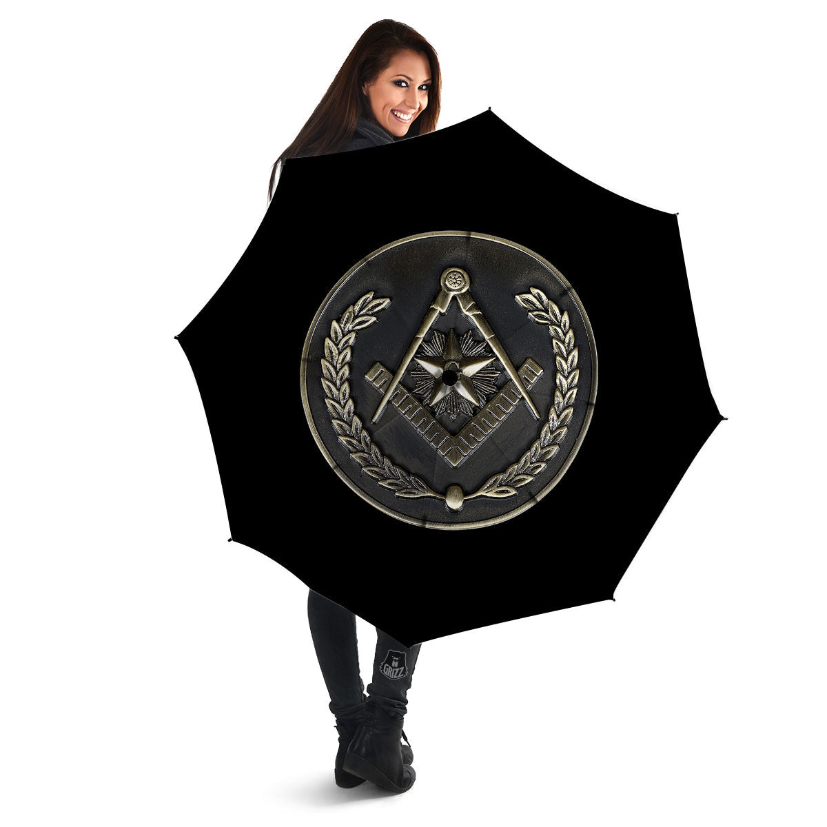 Medal Freemasonry Print Umbrella-grizzshop