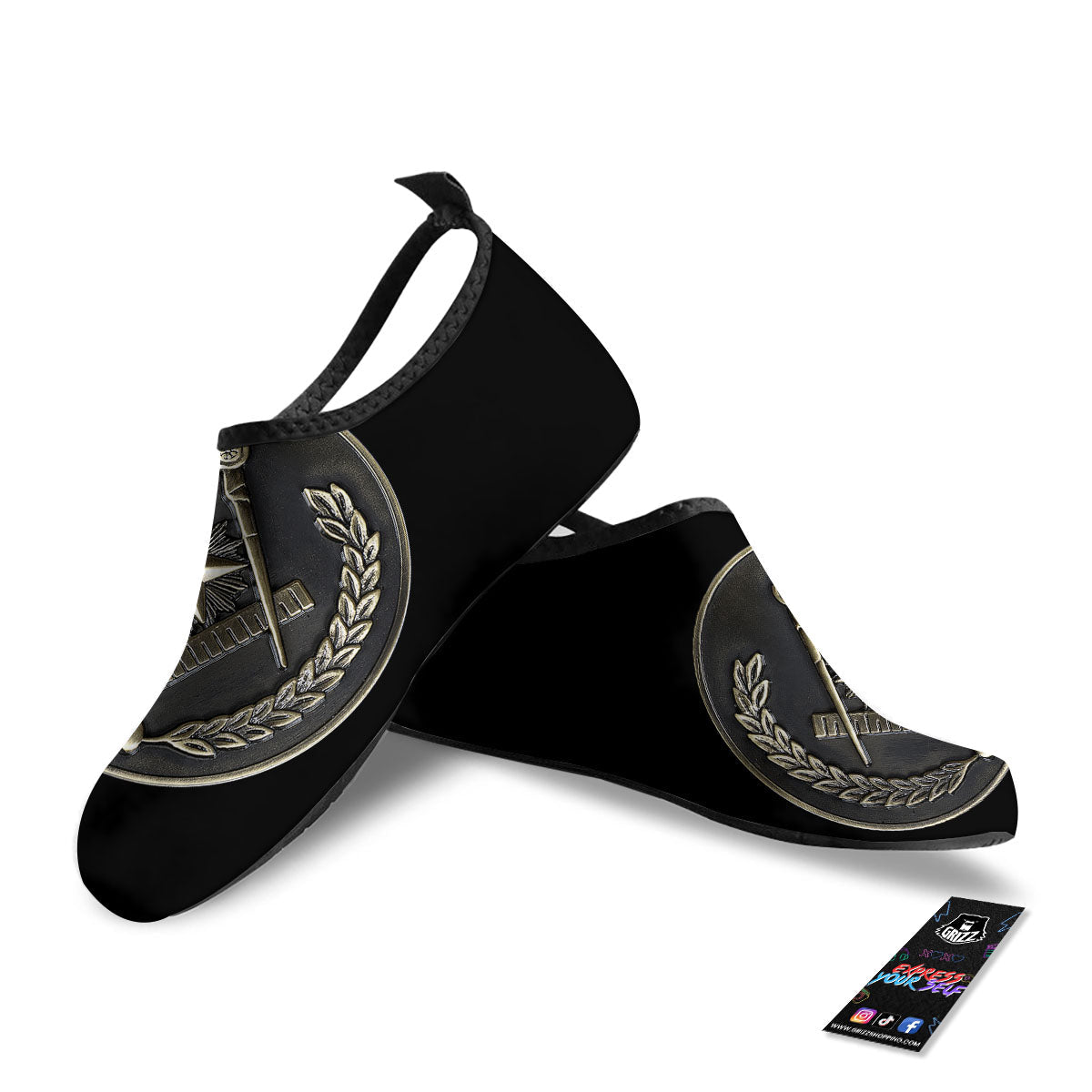 Medal Freemasonry Print Water Shoes-grizzshop