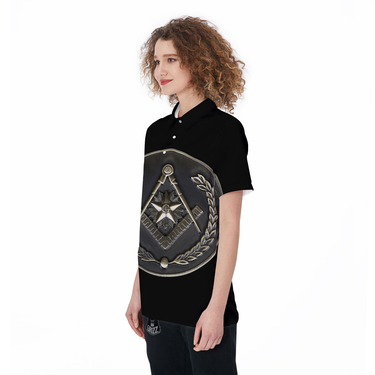 Medal Freemasonry Print Women's Golf Shirts-grizzshop