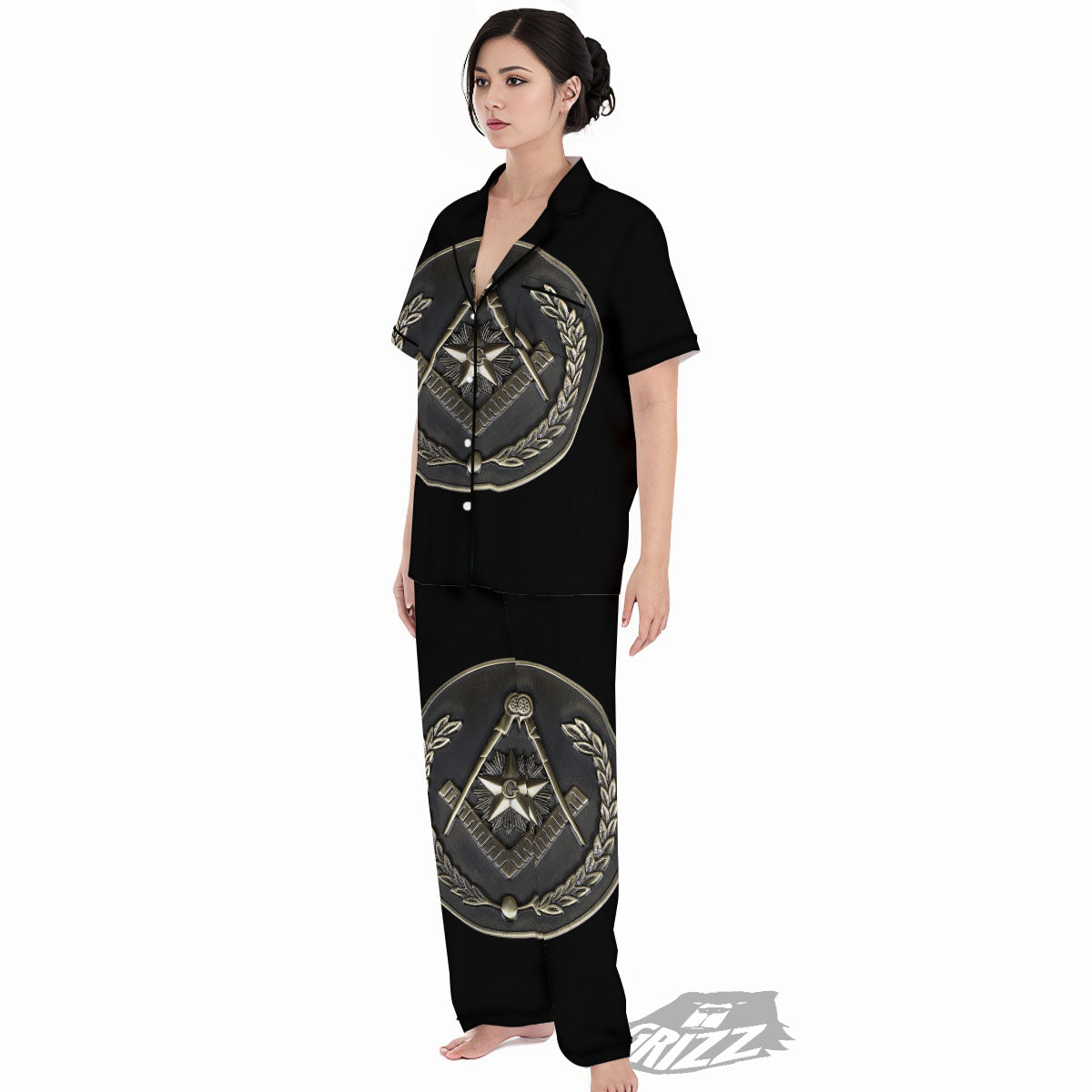 Medal Freemasonry Print Women's Pajamas Set-grizzshop