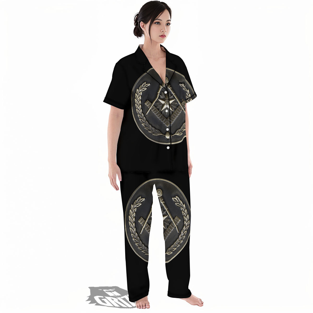 Medal Freemasonry Print Women's Pajamas Set-grizzshop