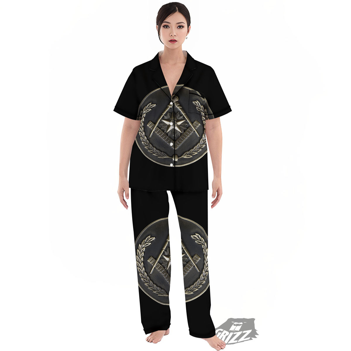 Medal Freemasonry Print Women's Pajamas Set-grizzshop