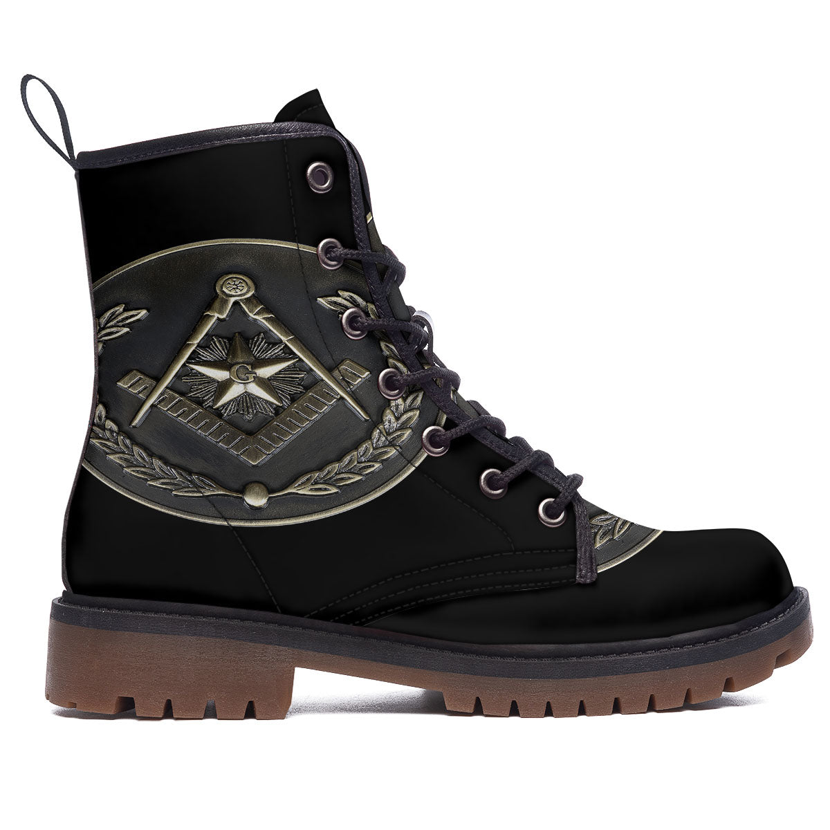 Medal Freemasonry Print Work Boots-grizzshop