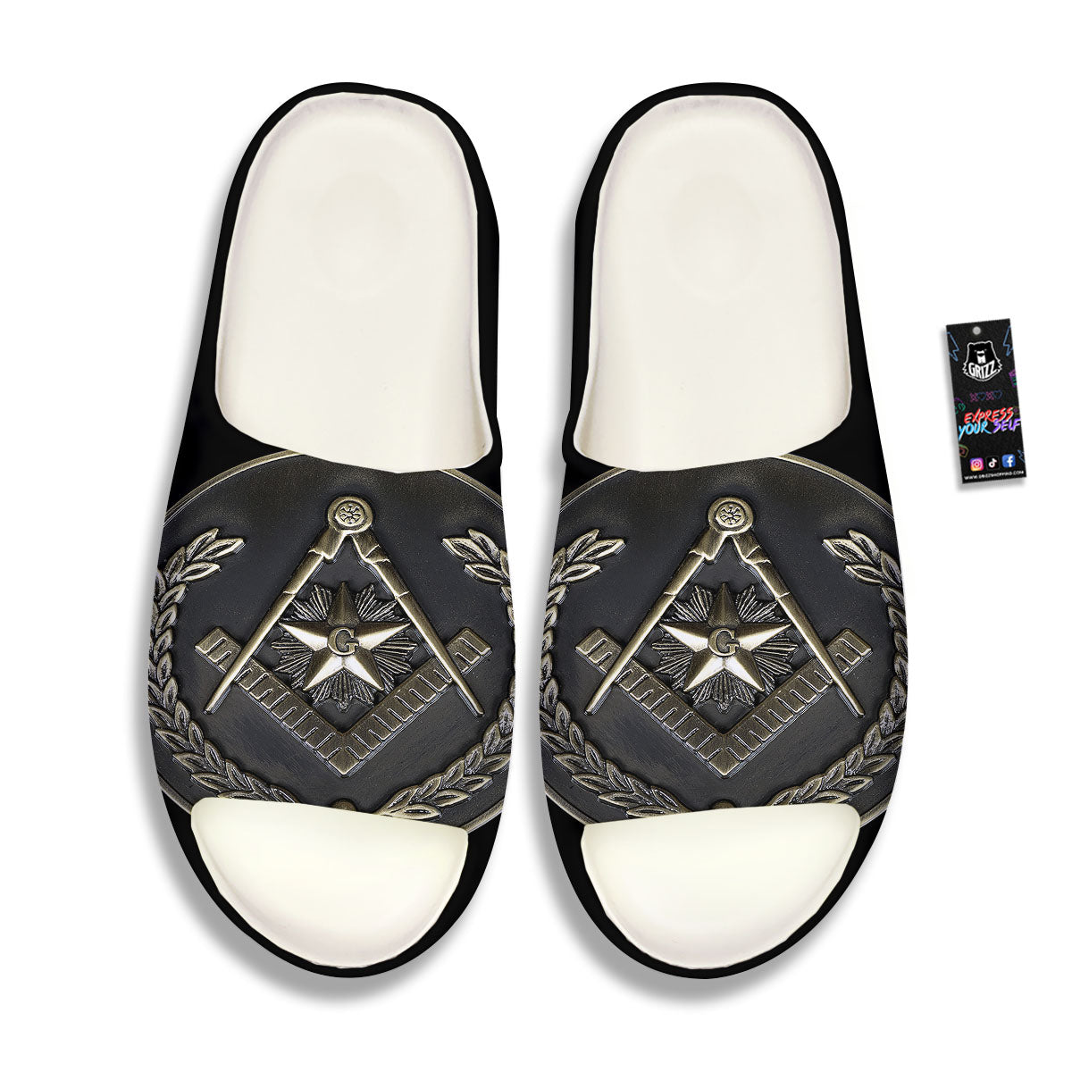 Medal Freemasonry Print Sandals-grizzshop