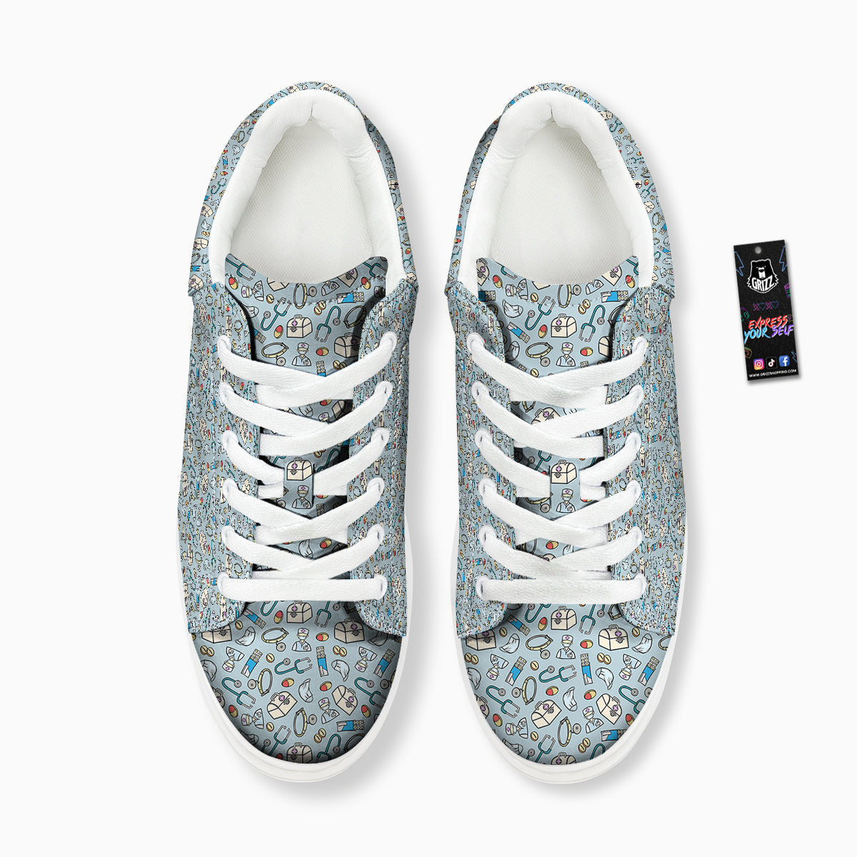 Medical Cute Print Pattern Platform Shoes-grizzshop