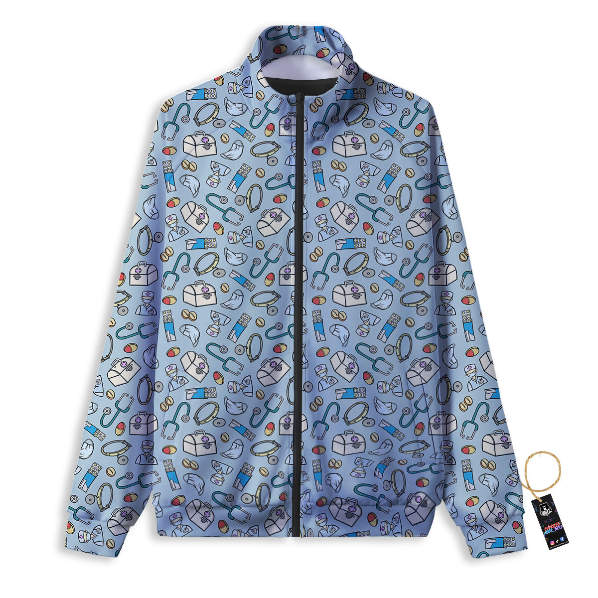 Medical Cute Print Pattern Track Jacket-grizzshop