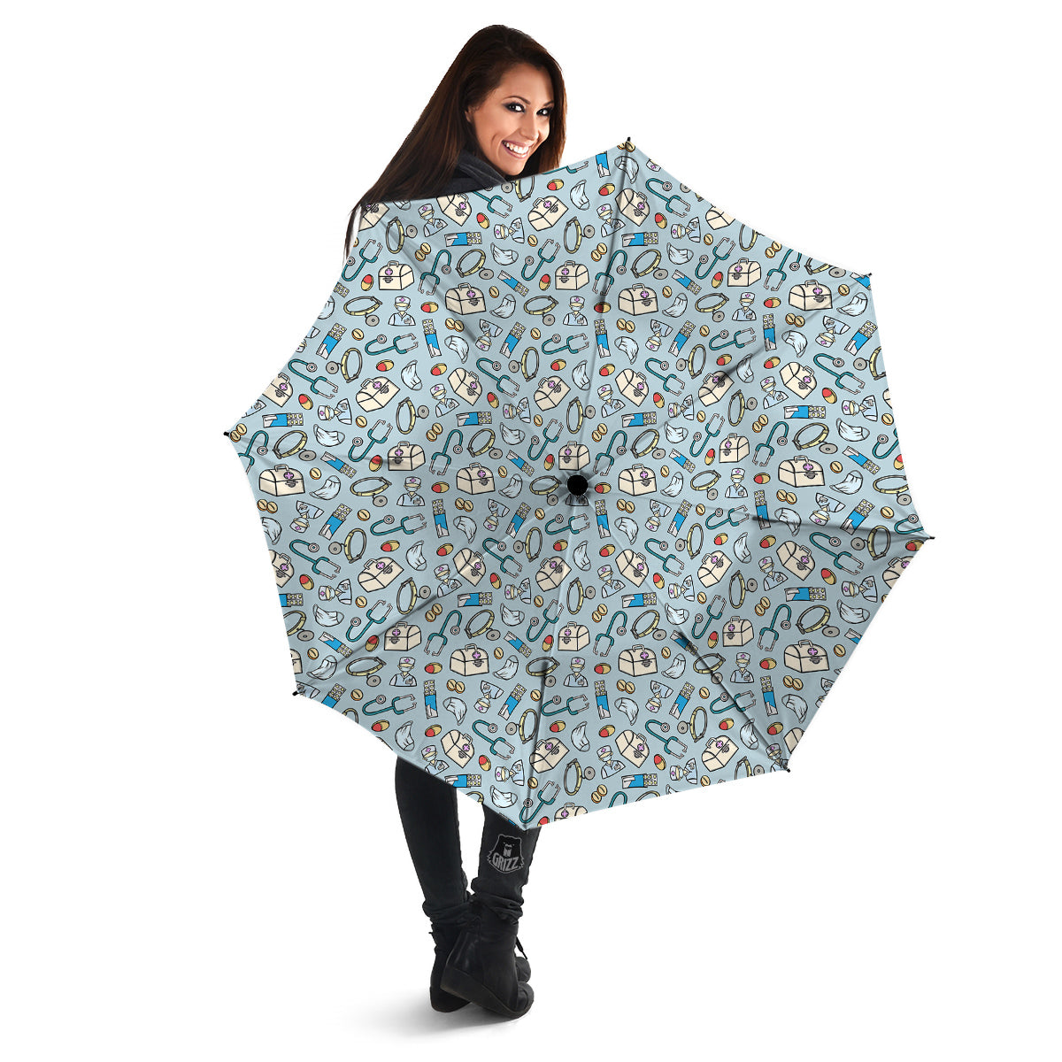 Medical Cute Print Pattern Umbrella-grizzshop