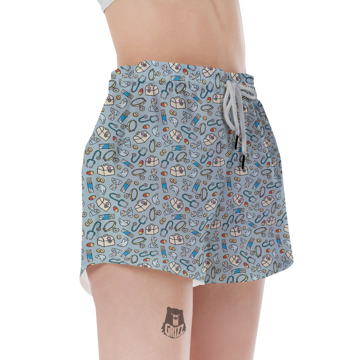 Medical Cute Print Pattern Women's Shorts-grizzshop