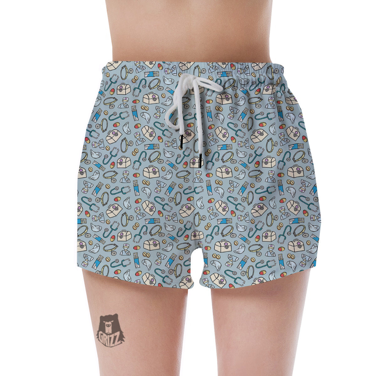 Medical Cute Print Pattern Women's Shorts-grizzshop