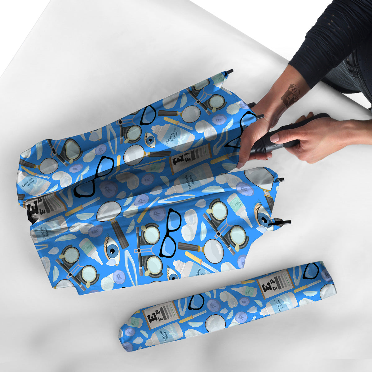 Medical Optometry Accessory Blue Print Pattern Umbrella-grizzshop