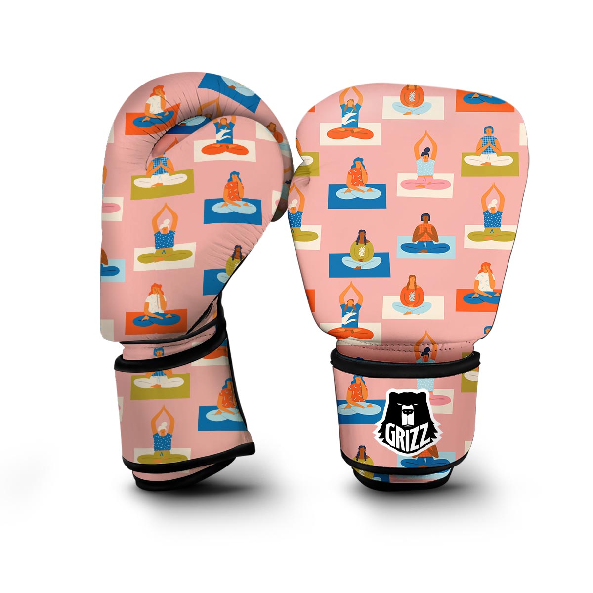 Meditation Yoga Pattern Print Boxing Gloves-grizzshop